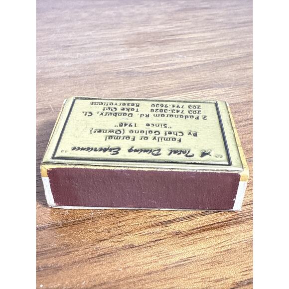 Bella Italia Restaurant Danbury CT Matchbook Unstruck Foiled Chef Galano Italian - Picture 7 of 8